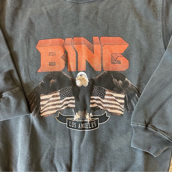 Anine Bing Vintage Sweatshirt in Black - Picture 6 of 9